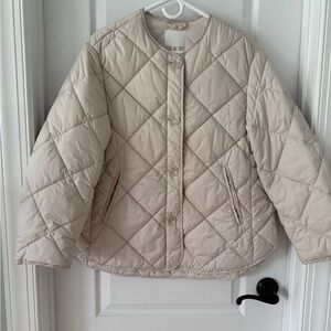 H&M Beige Cream Quilted Jacket